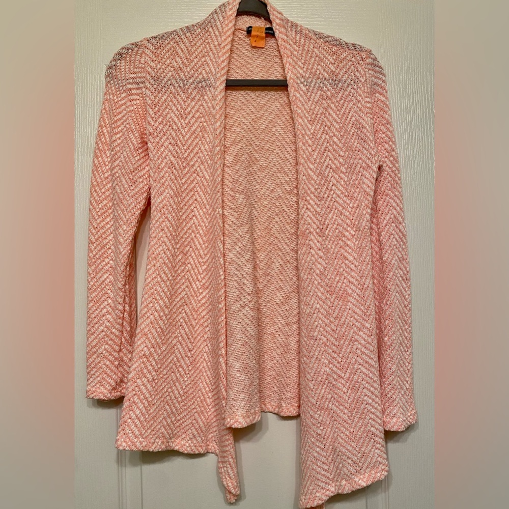 Market and Spruce Pink and White Cardigan. Size Small